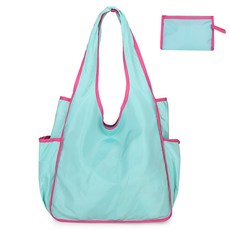 쇼핑백 에코백 대용량 접이식 발수 경량 세련된 토트백, 1개, Tiffany Blue