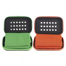 투데이리빙 2개 세트 건식 스포츠 쿨타올 스포츠 운동 샤워 쿨링 타올 휴대용 냉감 수건 빠른 흡수력 아이스 타월 + 케이스 포함, 그린+오렌지