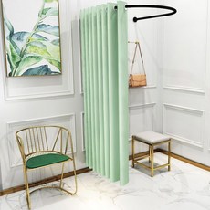 格森服裝店商場組裝更衣室 簡易U型試衣間 門簾便攜展示架子 換衣間布簾 提供舒適私密的更衣空間, 杆子沒有布料,黑架小款85乘80cm, 杆子沒有布料