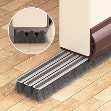 門縫密封條 門窗隔音防風保暖擋板 房門隙縫吸音擋風條, 1個, 【甄選硬質PVC】單側旗艦款（品質之選）,【底部三重耐磨毛帶】爵士棕1條