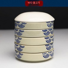 세라믹 물감 파레트 5단 도자기 동양화 접시 팔레트, 1개, 씨피시, 기본 색상