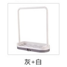 廚房檯面抹布洗碗布瀝水置物架 海綿收納架 附導流底盤 灰白色, 1個, 灰色+白色