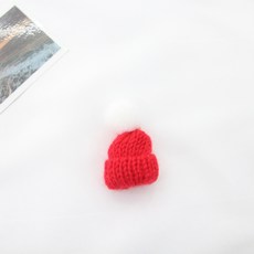 원단킹 1개] 솜방울 뜨개털모자 레드(ss675), 1개
