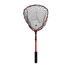 SEA PRO 可伸縮鋁合金路亞網兜 捕魚網 撈魚網 磯釣 海釣, 紅色黑網,雙節折疊淺網