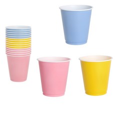 DN 플라스틱 칼라컵 사무실 파티 커피 다회용 15개입 210ml, 1개