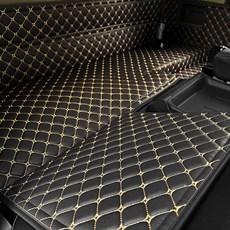 포터2 EV 전기차 카고캡 전용 3D 입체 풀커버 매트, 블랙+골드스티치