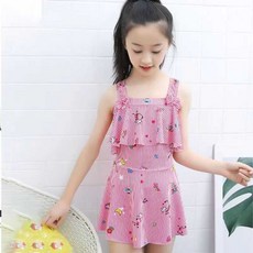 兒童泳衣 女生連體裙式泳裝 2-12歲可愛公主風學生泳衣