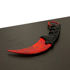 주나사 연습용 카람빗 나이프 날 없는 둔한 발리송, 블러디레드, 1개