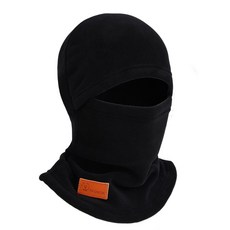 冬季新款 加絨加厚防寒圍脖一體頭套 騎行電動車保暖神器, 1個, 黑色,均碼