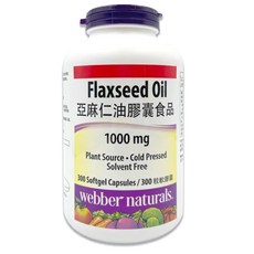 Webber Naturals 亞麻仁油膠囊食品 1000 mg, 1個