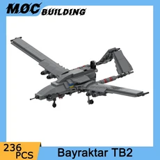 MOC 빌딩 블록 비행기 모델 Bayraktar TB2 항공기 DIY 벽돌 조립 크리 에이 티브 파이터 장난감 컬렉션 디, 01 236PCS, 01 빠른  Mainland
