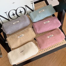 모든 골덴 코듀로이 필통 파우치 학생 펜케이스 펜 화장품 연필 파스텔, 1개, 소라