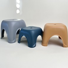 다용도 스툴 중형 욕실 의자 발받침 간이 플라스틱 목욕탕 주방 현관, 1개, 베이지(대형)