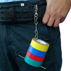 KUNN 전기 테이프 홀더 이중 사용 끈 열쇠 고리 스냅 루프 및 버튼이있는 공구 벨트 용 고속 홀더 체인 강화, 1개