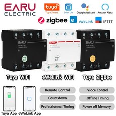 쿠쿠스토어 3P + N Tuya eWeLink WiFi ZigBee 스마트 회로 차단기 MCB 타이머 릴레이 스위치 Alexa Google, 02 3A, 01 eWeLink WiFi