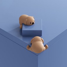 貓爪造型防撞角套, 狗狗,咖啡,4個, 1個