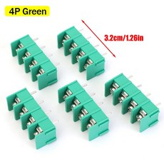 300V/20A KF7 62 2P/3P/4P 회로 배리어 용품 공장 커넥터 가정용 나사식 도구 배선용 터미널 블록 DS-FQ, 5PCS, 4P Green