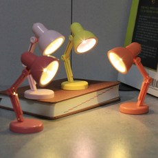 구디푸디 레트로 미니 독서등 컬러 스탠드 LED 조명 북라이트, 원형, 블랙