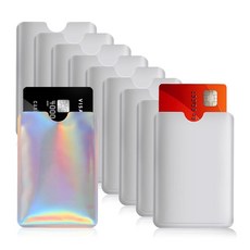 [ 1069932 ] Vin Beauty RFID 차단 슬리브 10개 신원 도용 보호 보안 세트 카드 홀더 신용 및 신분증 홀더(레귤러 9개 + 레이저 색상 1개)