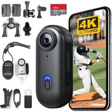 H8 64GB 4K 엄지손가락 액션 카메라 미니 바디 착용 가능한 포켓 브이로그 다양한 액세서리 장착 가능 어디서나 작은 휴대용 손이 자유로운 헬멧 작업 자전거 타기 여행 애완