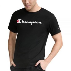 Champion 남성용 클래식 스크립트 티셔츠 블랙 L US (y06794)