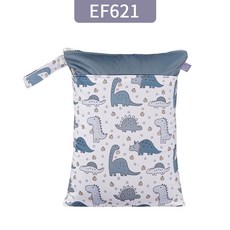 雙層防水收納袋 尿布袋 髒衣袋 布尿布防水袋, 【11】灰綠小恐龍