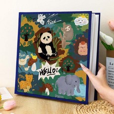 DIY自粘式覆膜相冊 戀愛紀念冊 拍立得3寸5寸6寸照片收納, 萬物歡歌,方版30頁（60面）【大小橫豎隨意粘貼】