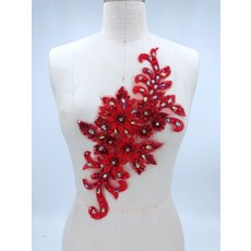 소품 꽃 용품 비즈 부착 수예 자수 레이스 수선 스팽글 셀프 DIY, 붉은색