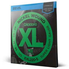 D'Addario 니켈 와운드 피콜로 베이스 스트링 20-52 롱 스케일 (EXL280), Long Scale