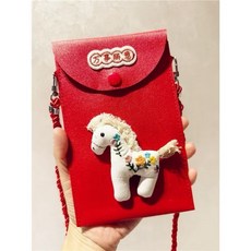 Grace葛瑞絲 新年兒童紅包袋 皮質利是封 可愛小馬造型, 1個, 白馬