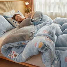 貓咪條紋地墊棉, 海藍小兔