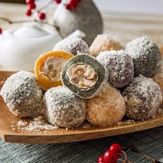 [떡마루] 굳지않는떡 삼색두텁(60g X 30개) 견과류찹쌀떡 쑥인절미 쑥떡 간식 두텁떡 선물세트 영양찰떡, 60g