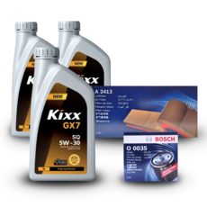 스파크 (M300) 1.0 가솔린 엔진오일세트 킥스 GX7 5W30 (구) G1, 킥스 GX7 5W30 엔진오일세트, 기본세트▶엔진오일세트만 구매하기