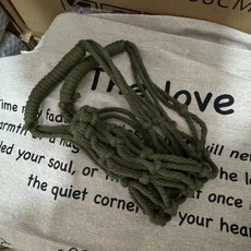 原創手工編織咖啡杯杯套 水杯飲料提袋 防燙便攜盃套, 1個, 軍綠色雙耳手提盃套（無水洗標）