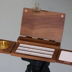 台灣熱銷畫箱畫架，北美黑胡桃木戶外寫生專用，便攜式水彩畫具套裝, 箱畫架水彩便攜式北美黑胡桃木戶外寫生專用