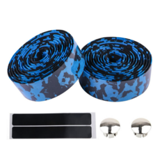 自行車把手帶 迷彩設計 舒適防滑 高彈性耐磨 多色可選, 黑藍, 1套