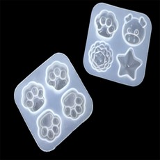아랫채상점 DIY 미니 공예 실리콘 모양틀 기념일선물, 발바닥 4구