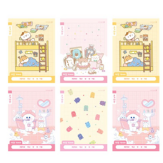 모닝글로리 채움노트 초등 1-2 쓰기 10칸 4종 + 랜덤발송 2p 세트 B, 댕댕침대 + 리틀뭉스과자 + 솜솜목욕 + 젤리곰패턴, 1세트