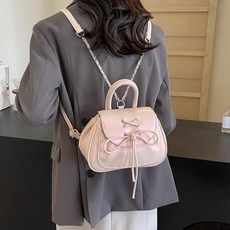 투니스 여성 단색 리본 백팩