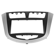 현대 I-25 Accent Solaris Verna 2DIN 스테레오 인터페이스 용 3X 자동차 개조 라디오 페시아 프레임 패널, 01 Black
