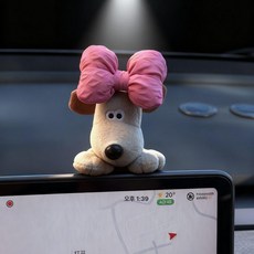 소르베어 테슬라모니터인형 메인보드 호환 차량용, 1개, 파일럿-로즈레드리본강아지