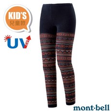 【mont-bell】兒童 彈性保暖圖騰 內搭褲 Jacquard Tights 九分褲 衛生褲 緊身褲 1107165