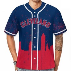 JH3DBF 야구 시티 저지 스포츠 팬 셔츠 팬 의류 남성용 선물 프린트 S 블루_레드 블루_레드