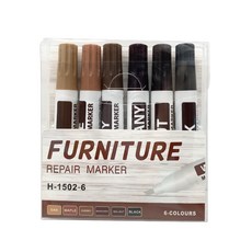 家具修復筆套裝，木器刮痕修補，多色可選，DIY簡易操作，快速修復，居家必備, 地板補漆筆套裝 (6色), 1個