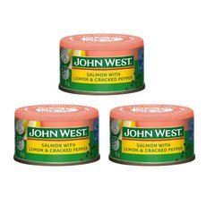 존 웨스트 살몬 연어 통조림 레몬 페퍼 John West Salmon With Lemon Cracked Pepper, 3개, 95g