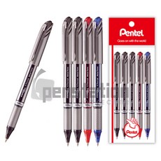 Pentel 에너겔 BL27 0.7mm 메탈팁 볼펜 5개 세트, BL27 메탈팁 0.7mm 블랙3+블루1+레드1 세트