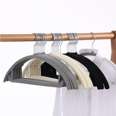 논슬립 옷걸이 미끄럼방지 10p 어깨뿔방지 벨벳옷걸이, 논슬립옷걸이 10P_블랙, 1개