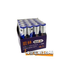 Kolin 歌林 碳鋅電池, 1個, 4號電池（16入）