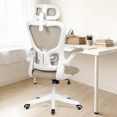 밍이샵 사무용 컴퓨터 의자 인체공학 허리조절 헤드레스트 편한 통풍 회전 높이조절 쿠션 책상의자 학생용 사무실용 재택근무 공부방 안락 편안한, 카키