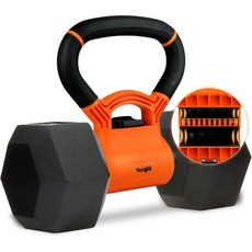 예스4올 케틀벨 그립 덤벨 핸들 가정용 헬스장용 케틀벨로 변환 웨이트 플레이트용, B. Orange/Black Upgraded, B. Orange/Black Upgraded, 1개
